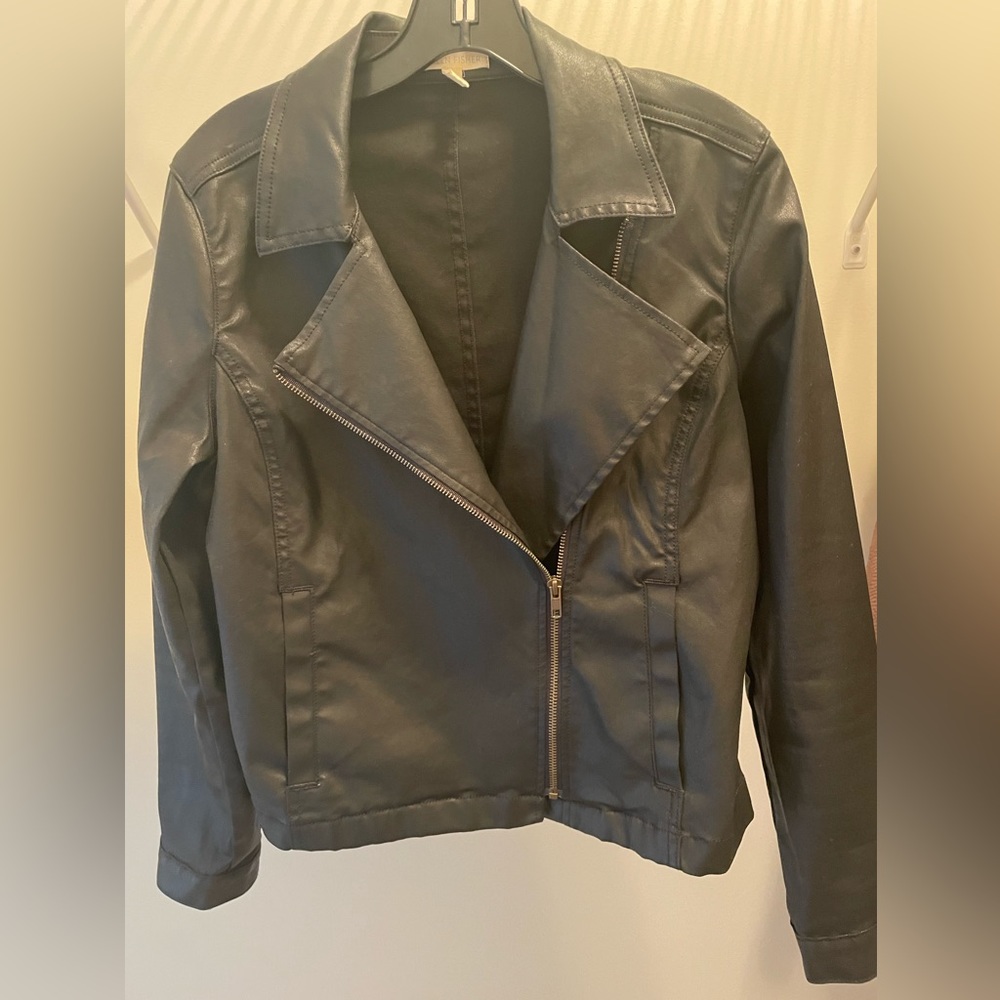 Eileen Fisher faux leather jacket